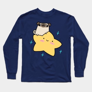 Pug Riding a Star Long Sleeve T-Shirt